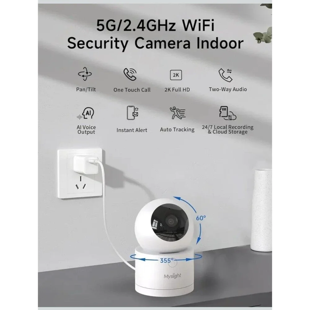 [5G & 2.4G] 2K Pan/Tilt Security Cameras for Home Security Indoor, AI Voice 100$
